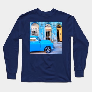 Blue Car, Havana, Cuba Long Sleeve T-Shirt
